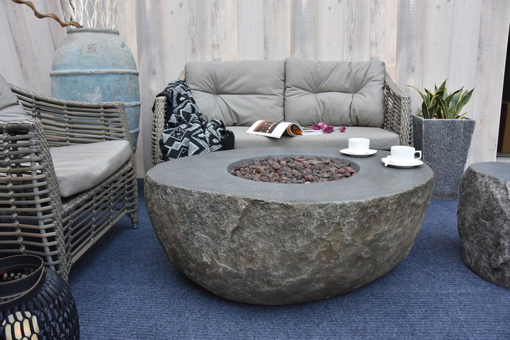 Outdoor Boulder Fire Pit Table - Select Fuel Type
