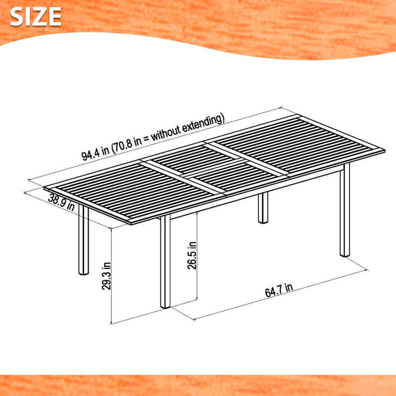 Amazonia Eucalyptus Patio Dining Table - 71-in L x 39-in W