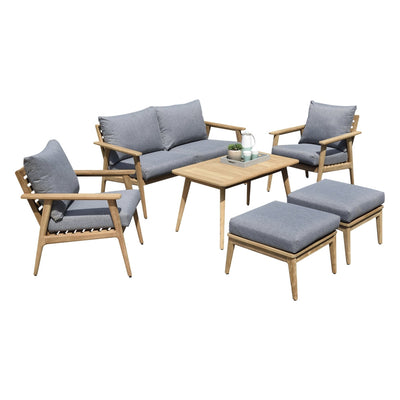 Amazonia 6 Piece Eucalyptus Patio Seating Set