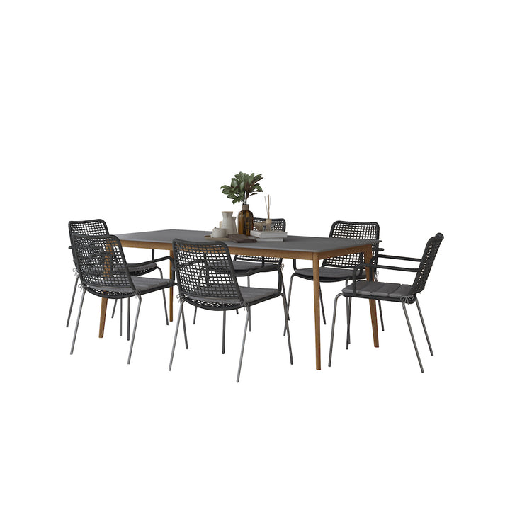 Midtown Concept 7 Piece Indoor Outdoor Kitchen Dining Table Set
