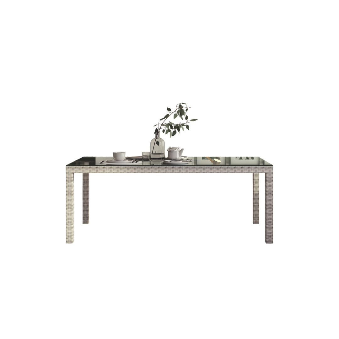 Midtown Concept Dining Table - Wicker & Glass Top
