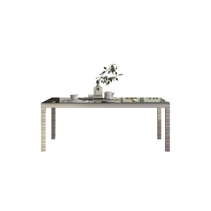 Midtown Concept Dining Table - Wicker & Glass Top