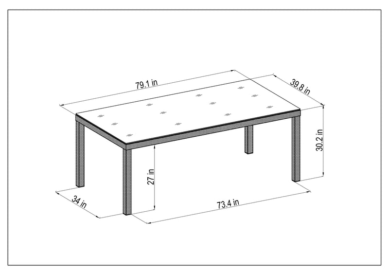 Midtown Concept Dining Table - Wicker & Glass Top
