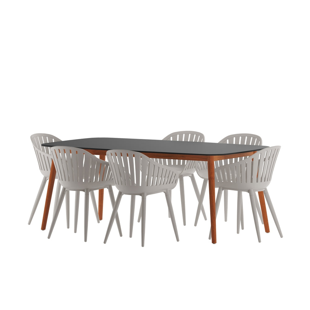 Midtown Concept Plage 7-Piece Dining Table Set - Grey