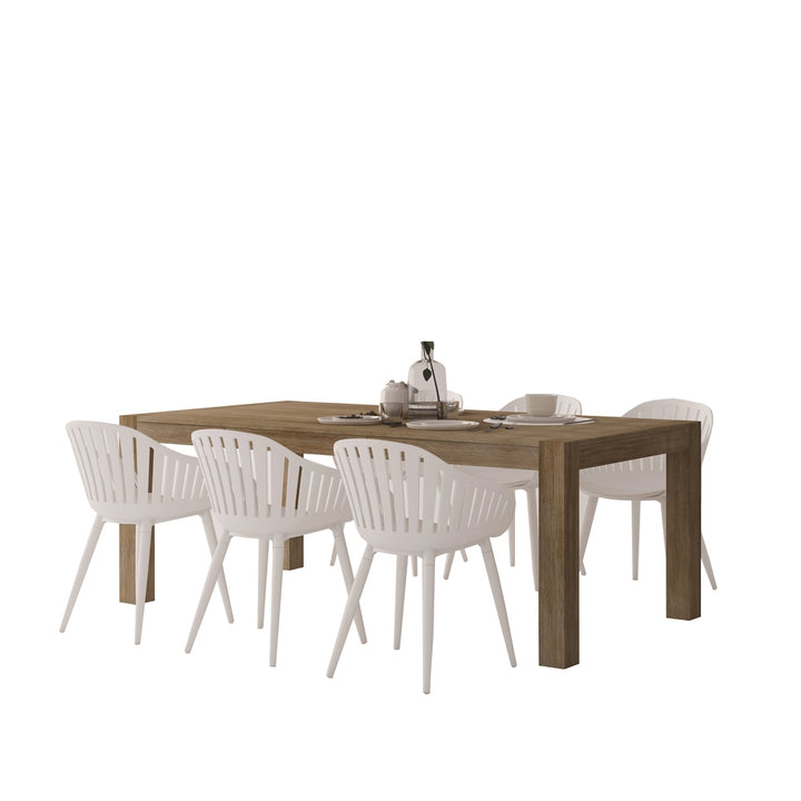 Midtown Concept Paul 7-Piece Dining Table Set - Sand and White