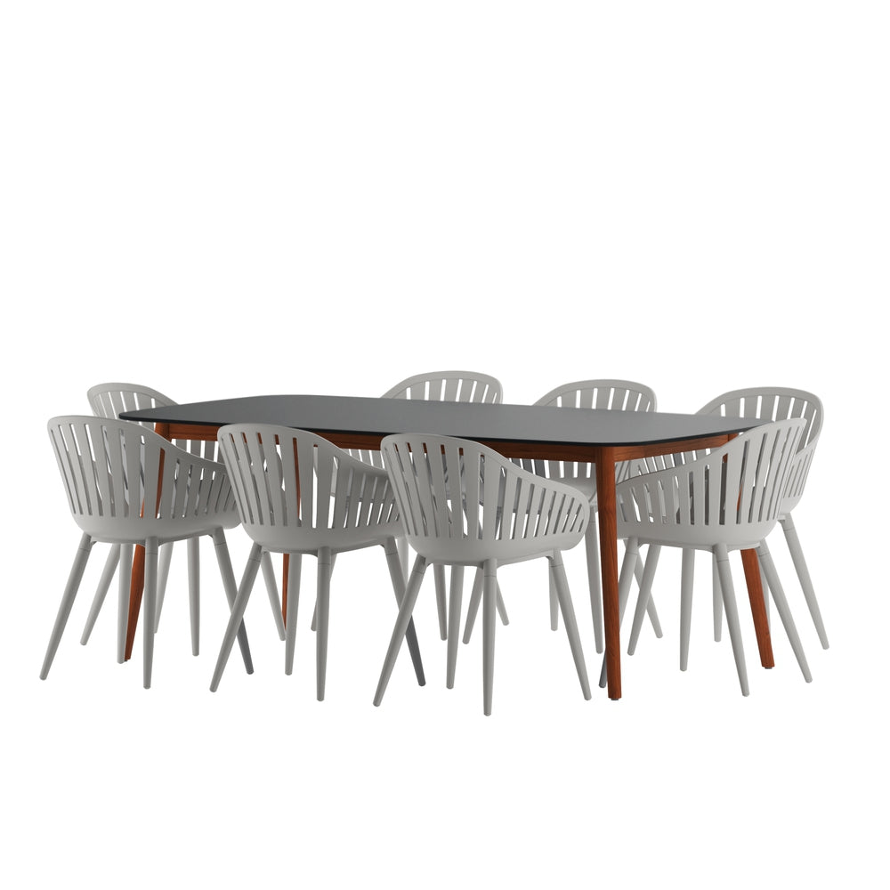 Midtown Concept Plage 9-Piece Dining Table Set - Grey