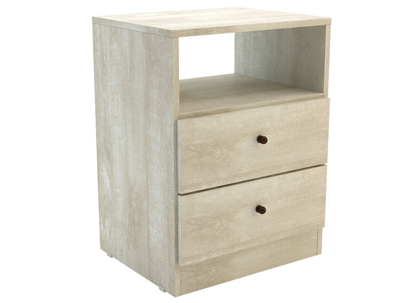 Midtown Concept 2-Drawer Nightstand with Open Shelf MDF Wood - Sand