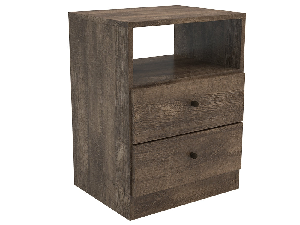 Midtown Concept 2-Drawer Nightstand with Open Shelf MDF Wood - Dark Brown