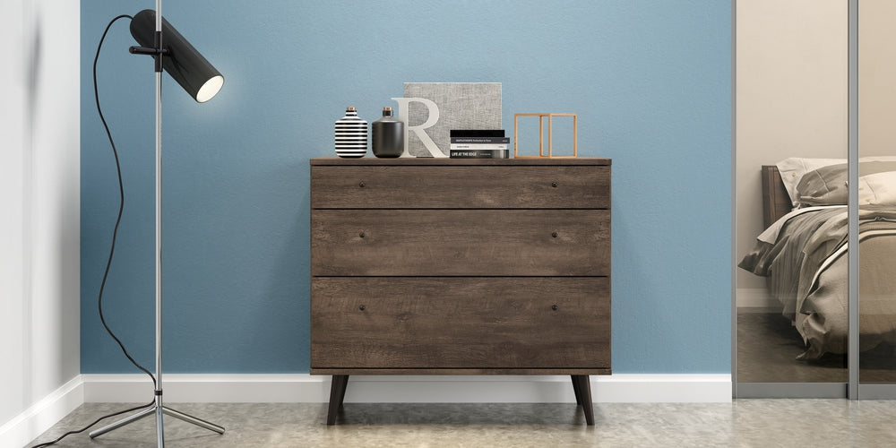 Midtown Concept 3-Drawer Dresser MDF Wood - Dark Brown