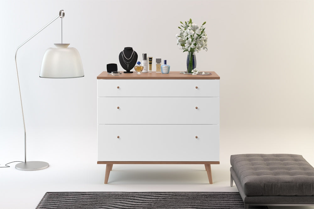 Midtown Concept 3-Drawer Dresser MDF Wood - White