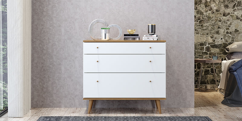 Midtown Concept 3-Drawer Dresser MDF Wood - White