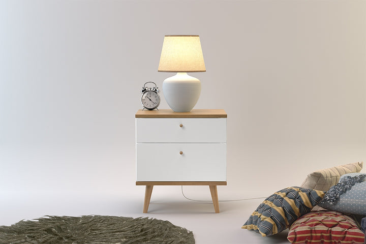 Midtown Concept 2-Drawer Nightstand MDF Wood - White