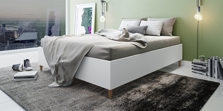 Midtown Concept Queen Bed Frame MDF Wood - White