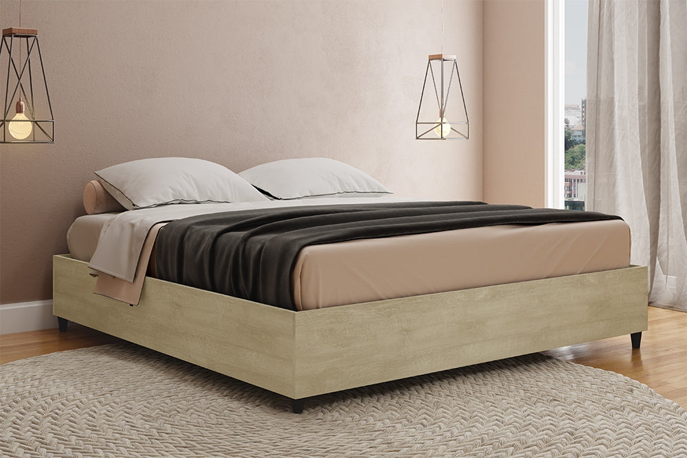 Midtown Concept King Bed Frame MDF Wood - Sand