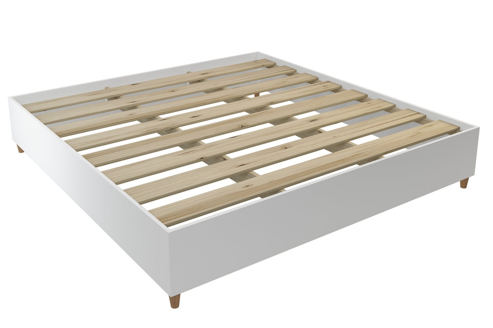 Midtown Concept King Bed Frame MDF Wood - White