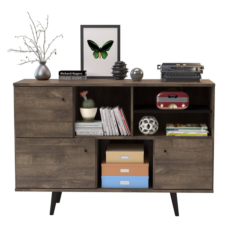 Midtown Concept 4-Shelf Buffet Table MDF Wood - Brown