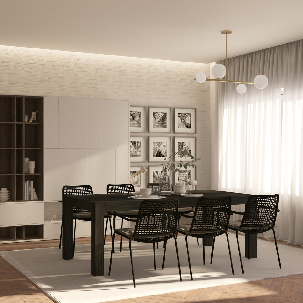 Midtown Concept Weathered 7-Piece Dining Table Set - Dark Grey