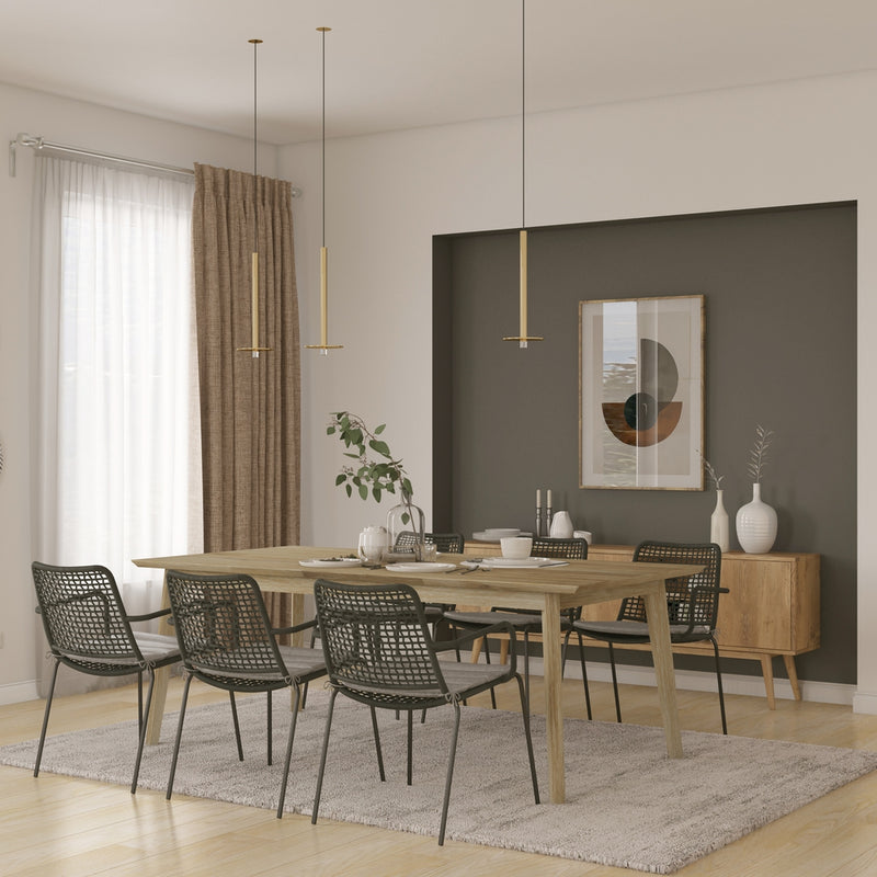 Midtown Concept Candes 7-Piece Dining Table Set - Beige and Dark Grey