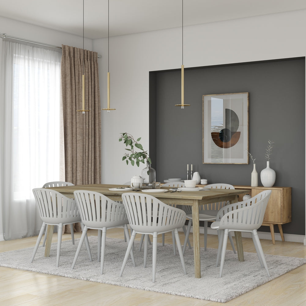 Midtown Concept John 9-Piece Dining Table Set - Beige and Light Grey