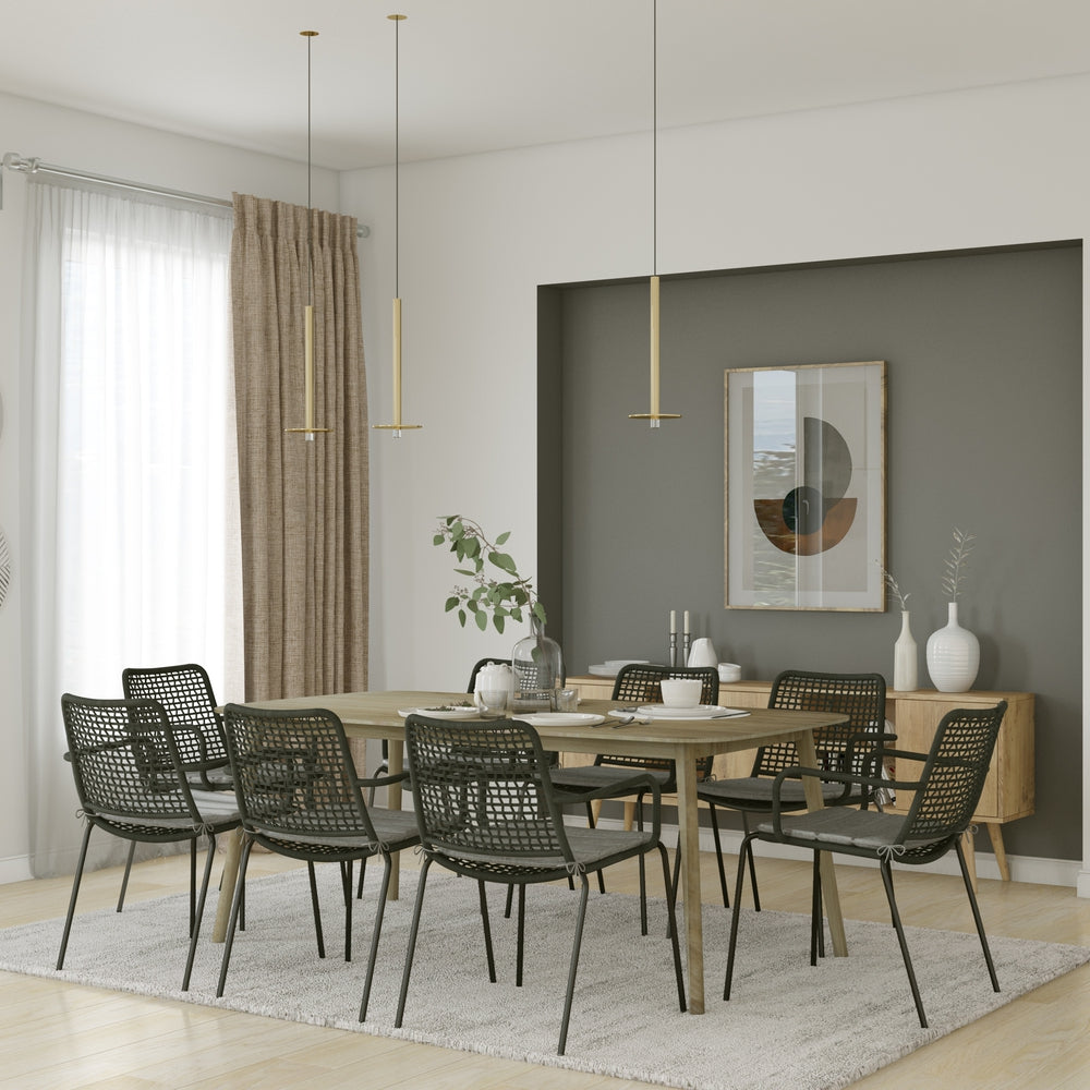 Midtown Concept Candes 9-Piece Dining Table Set - Beige and Dark Grey