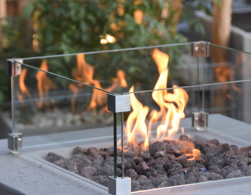 Elementi Manhattan Fire Pit Glass Wind Screen