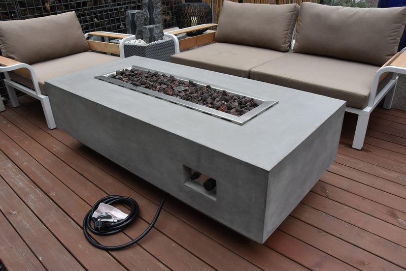 elementi granville outdoor fire table with propane gas assembly