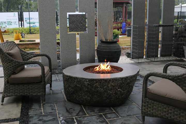 Fiery Rock Outdoor Firepit Table - 50 Inches - Select Fuel Type