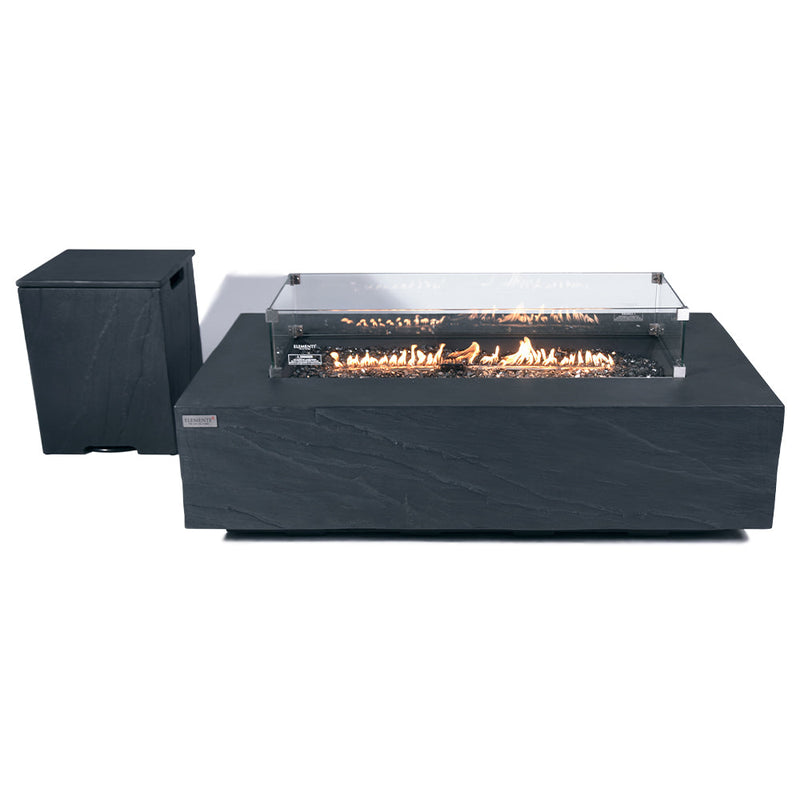 Capetown Outdoor Slate Black Fire Pit Table - Select Fuel Type