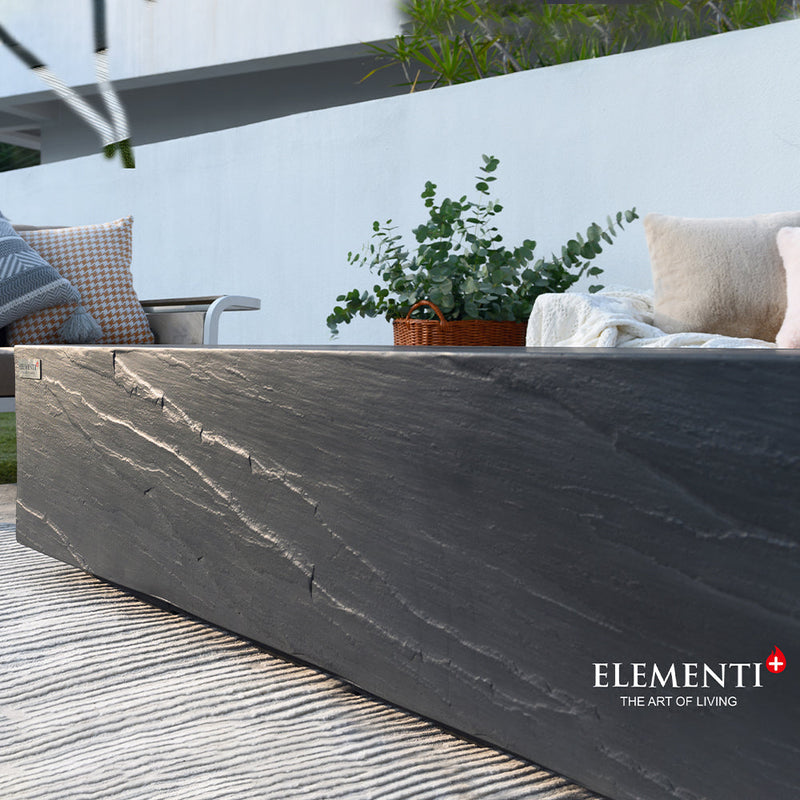 Capetown Outdoor Slate Black Fire Pit Table - Select Fuel Type