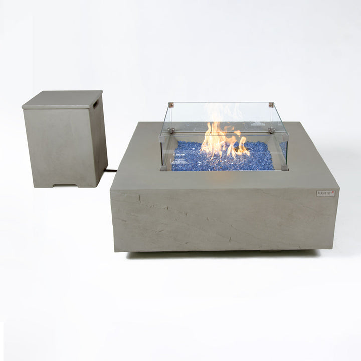 Capertee Outdoor Space Grey Fire Pit Table - Select Fuel Type