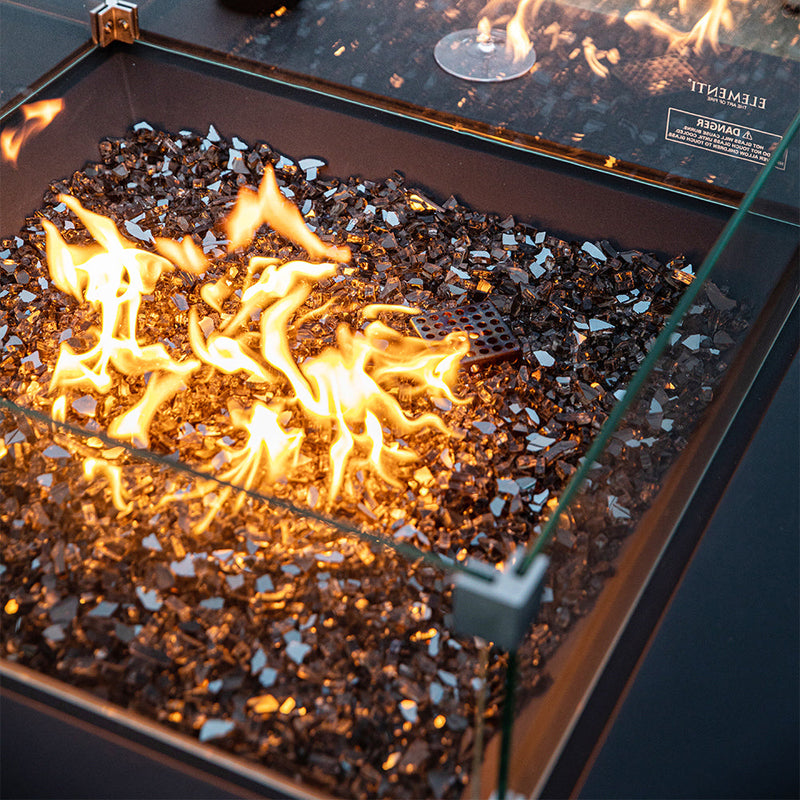 Roraima Outdoor Slate Black Fire Pit Table - Select Fuel Type