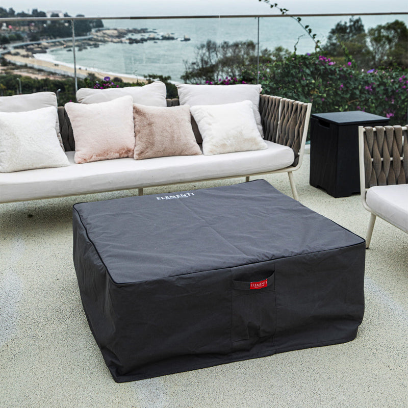 Roraima Outdoor Slate Black Fire Pit Table - Select Fuel Type