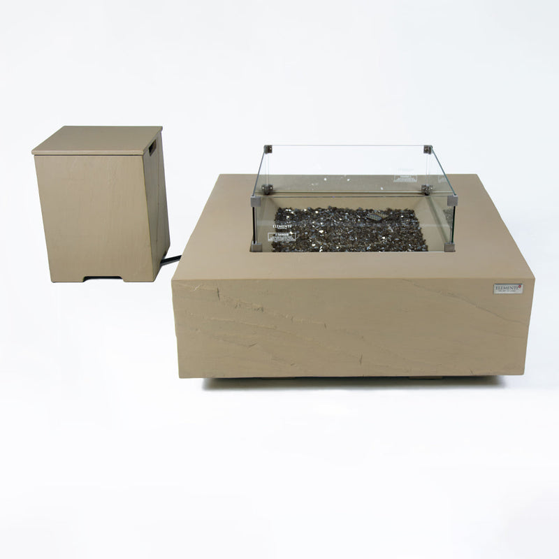 Uluru Outdoor Sunlight Yellow Fire Pit Table - Select Fuel Type