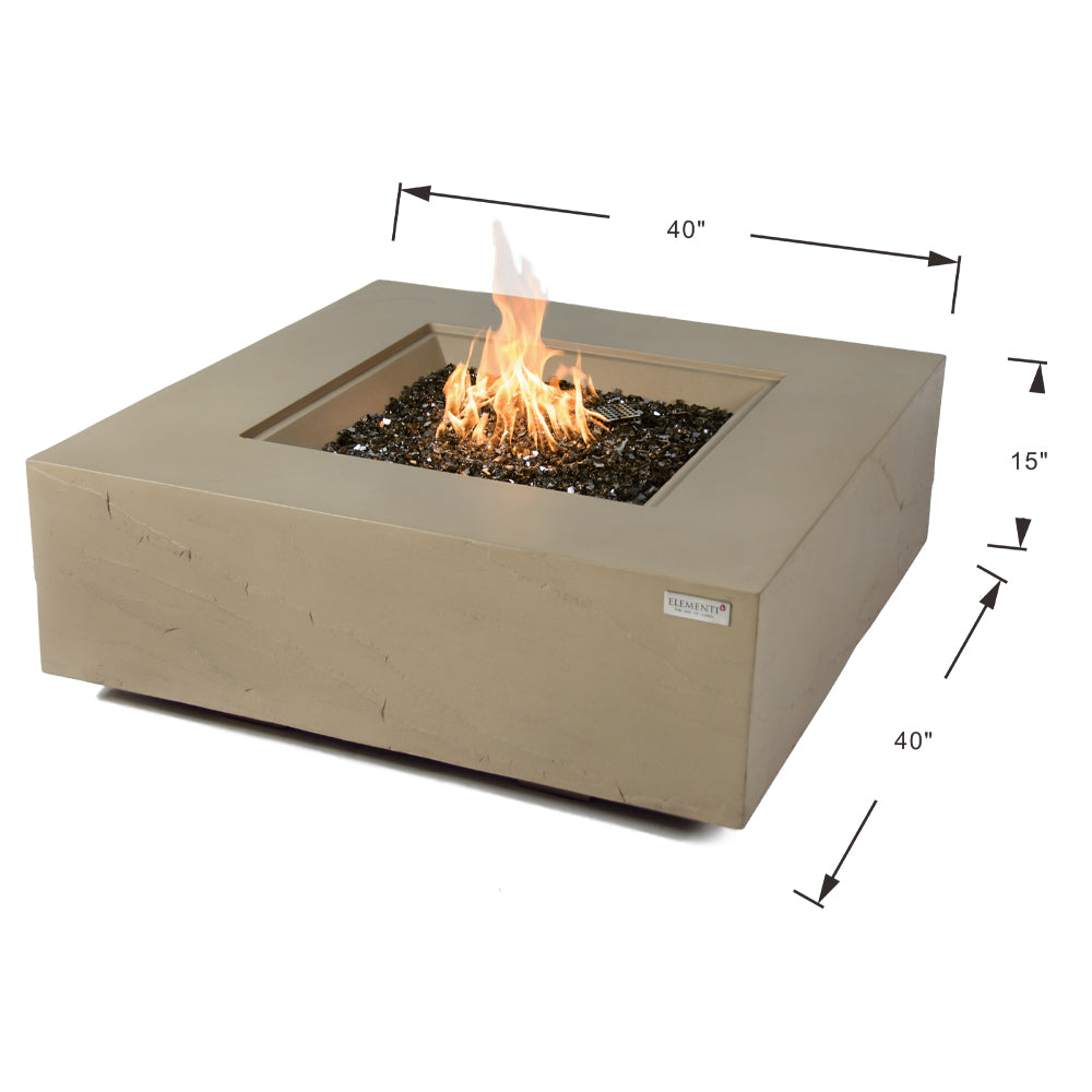 Uluru Outdoor Sunlight Yellow Fire Pit Table - Select Fuel Type