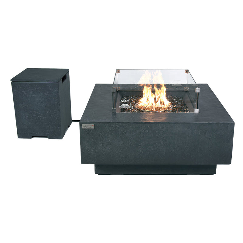 Bergen Outdoor Dark Grey Fire Pit Table - Select Fuel Type
