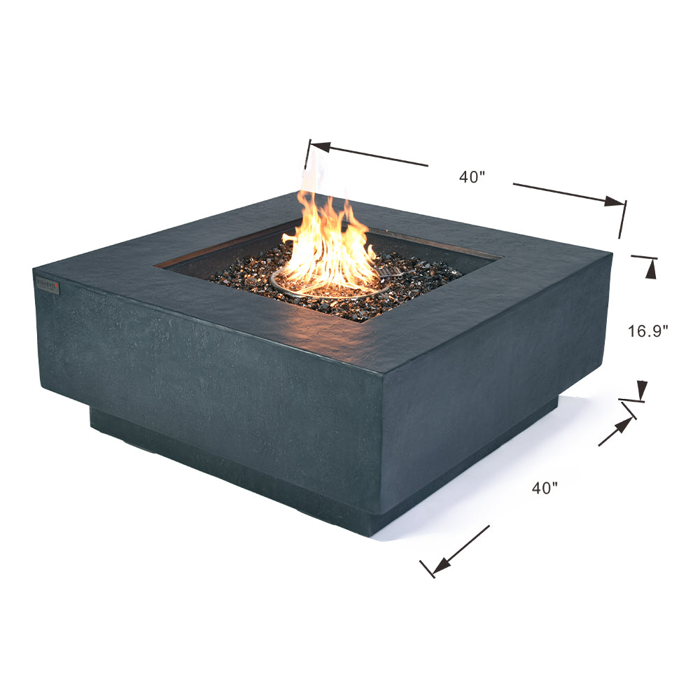 Bergen Outdoor Dark Grey Fire Pit Table - Select Fuel Type