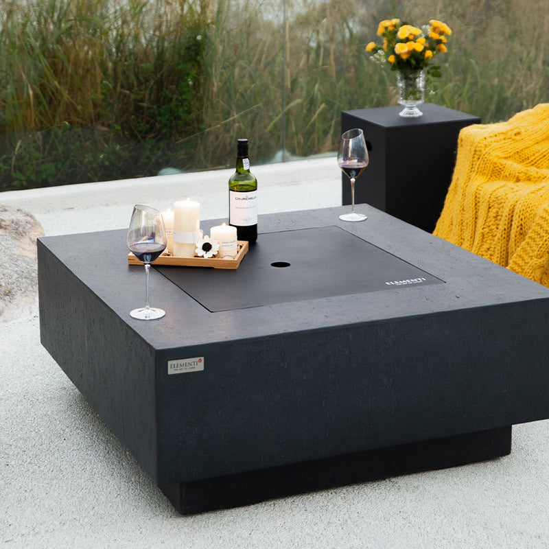 Bergen Outdoor Dark Grey Fire Pit Table - Select Fuel Type