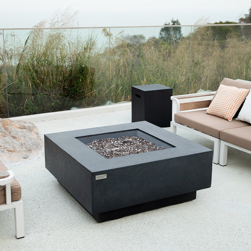 Bergen Outdoor Dark Grey Fire Pit Table - Select Fuel Type