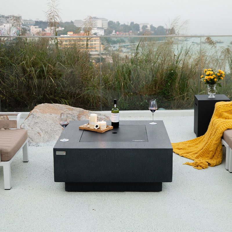 Bergen Outdoor Dark Grey Fire Pit Table - Select Fuel Type
