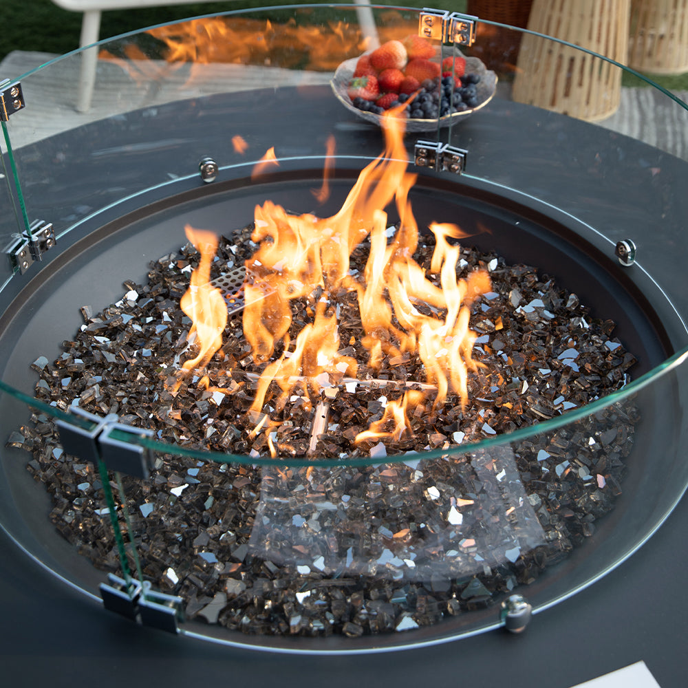 Nimes Outdoor Dark Grey Fire Pit Bowl - Select Fuel Type