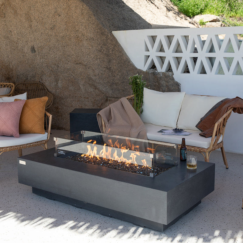 Positano Outdoor Dark Grey Fire Pit Table - Select Fuel Type