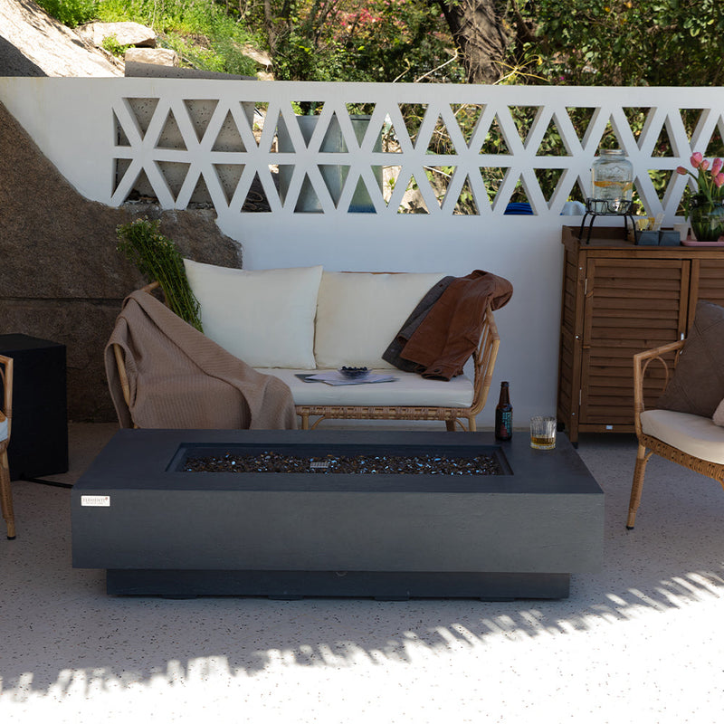 Positano Outdoor Dark Grey Fire Pit Table - Select Fuel Type