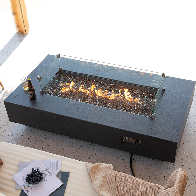 Positano Outdoor Dark Grey Fire Pit Table - Select Fuel Type