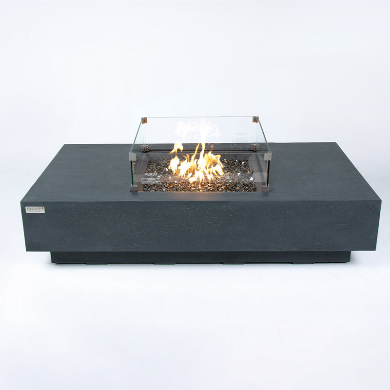Cannes Outdoor Dark Grey Fire Pit Table - Select Fuel Type