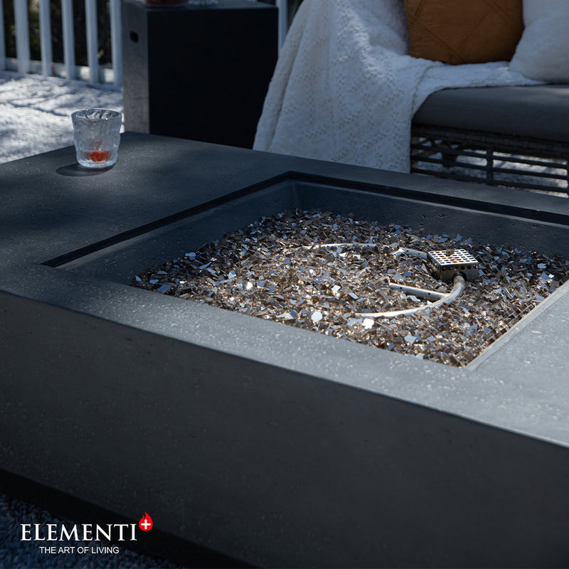 Cannes Outdoor Dark Grey Fire Pit Table - Select Fuel Type