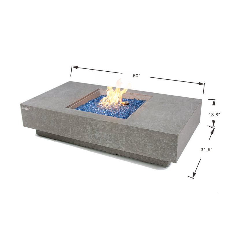 Monte Carlo Outdoor Light Grey Fire Pit Table - Select Fuel Type