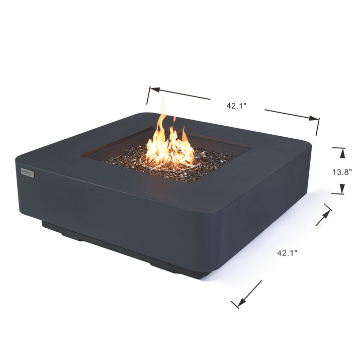 Bergamo Outdoor Dark Grey Fire Pit Table - Select Fuel Type