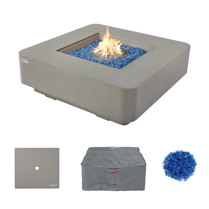 Lucerne Outdoor Light Grey Fire Pit Table - Select Fuel Type