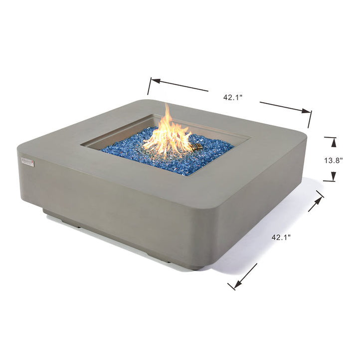 Lucerne Outdoor Light Grey Fire Pit Table - Select Fuel Type