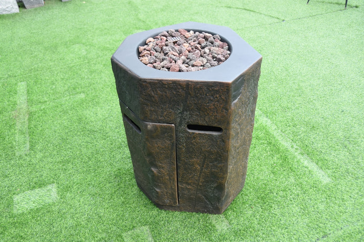 Outdoor Basalt Column Fire Pit Table - Liquid Propane